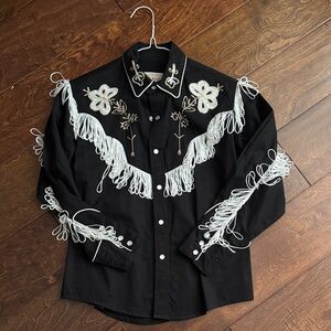 Black and White Girls Western Shirt